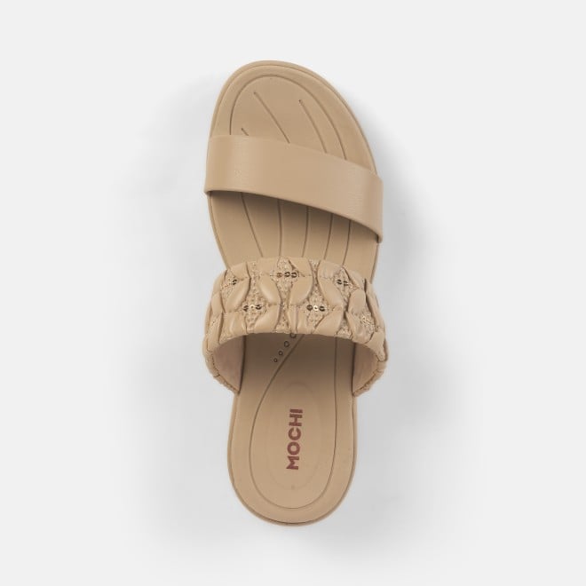 Mochi Women Beige Casual Slip Ons (SKU: 41-433-20-36)