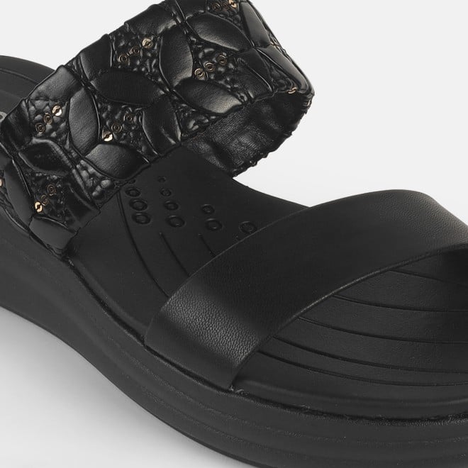 Mochi Women Black Casual Slip Ons (SKU: 41-433-11-36)