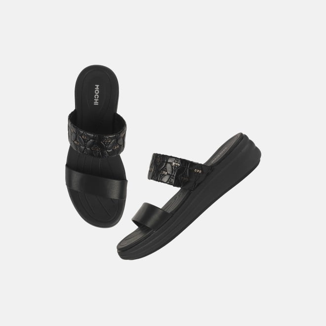 Mochi Women Black Casual Slip Ons (SKU: 41-433-11-36)