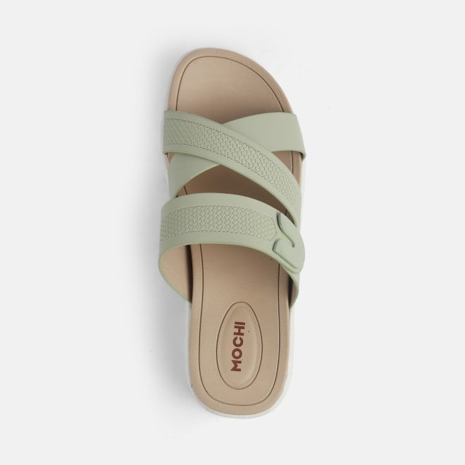 Mochi Women Light-green Casual Slip Ons (SKU: 41-434-60-36)