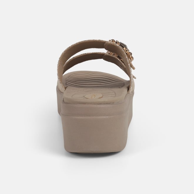 Mochi Women Gold Casual Slip Ons (SKU: 41-437-15-36)
