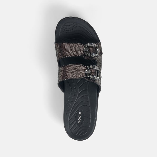 Mochi Women Gun-Metal Casual Slip Ons (SKU: 41-437-29-36)