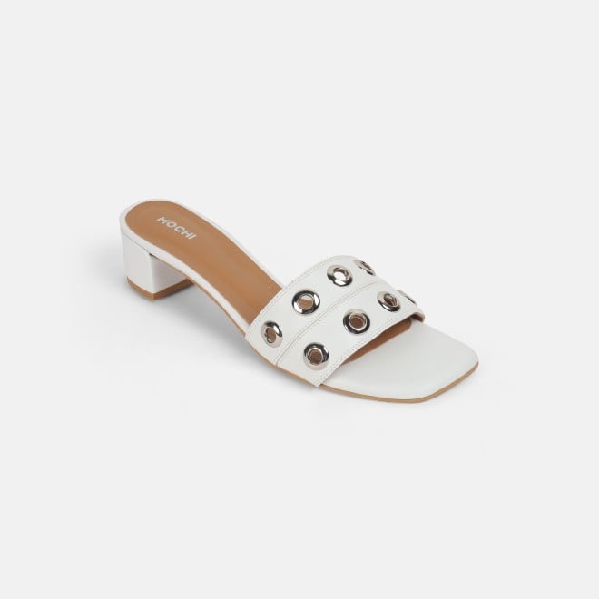 Mochi Women White Casual Slip Ons