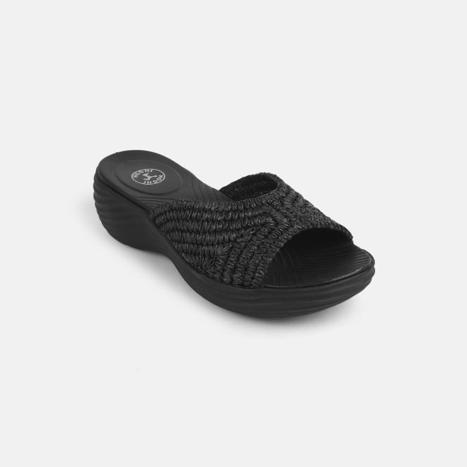 Mochi Women Black Casual Slip Ons (SKU: 41-452-11-36)