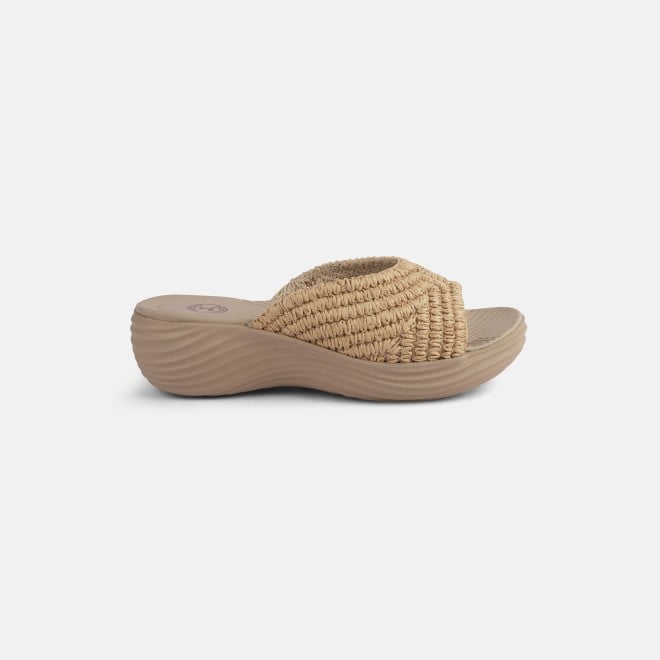 Mochi Women Beige Casual Slip Ons (SKU: 41-452-20-36)
