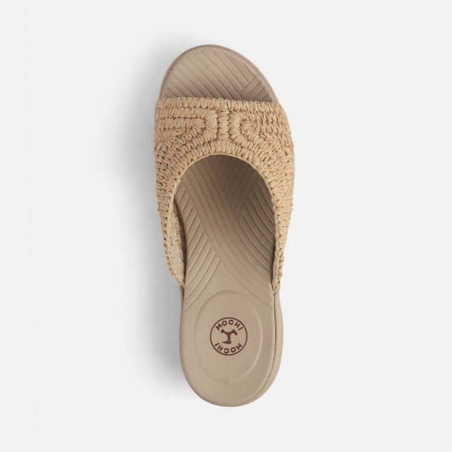 Mochi Women Beige Casual Slip Ons (SKU: 41-452-20-36)