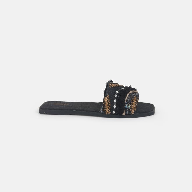 Mochi Women Black Casual Slippers (SKU: 41-453-11-36)