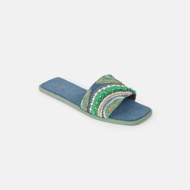 Mochi Women Green Casual Slippers (SKU: 41-453-21-36)