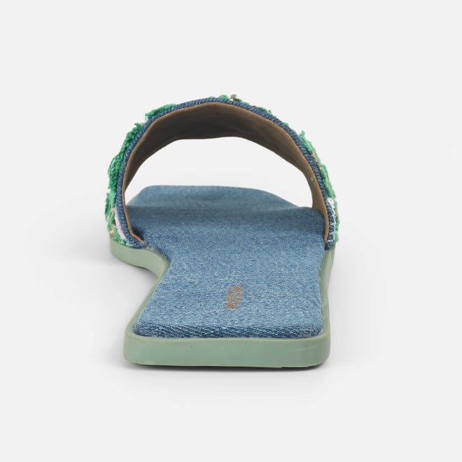 Mochi Women Green Casual Slippers (SKU: 41-453-21-36)