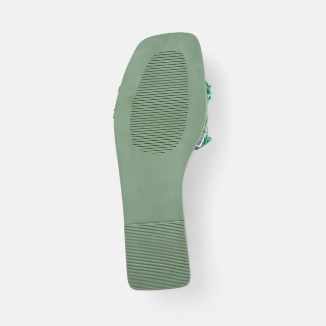 Mochi Women Green Casual Slippers (SKU: 41-453-21-36)