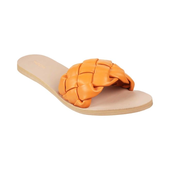 Mochi Orange Casual Slippers for Women