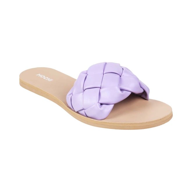 Mochi Purple Casual Slippers for Women