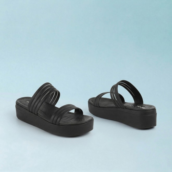 Mochi Women Black Casual Slip Ons