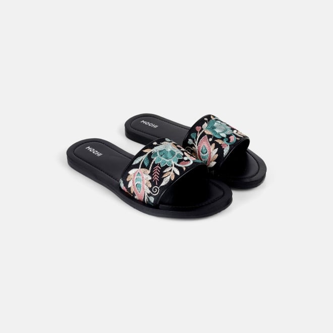 Mochi Women Black Casual Slip Ons (SKU: 41-478-11-36)