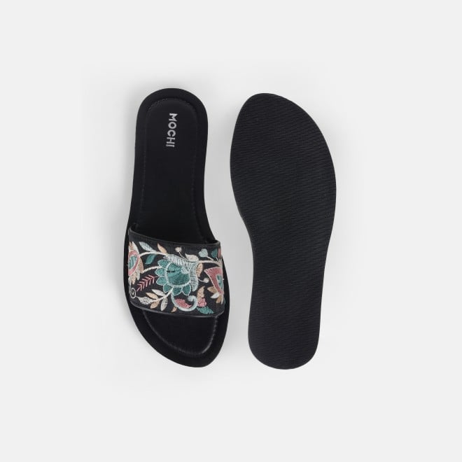Mochi Women Black Casual Slip Ons (SKU: 41-478-11-36)