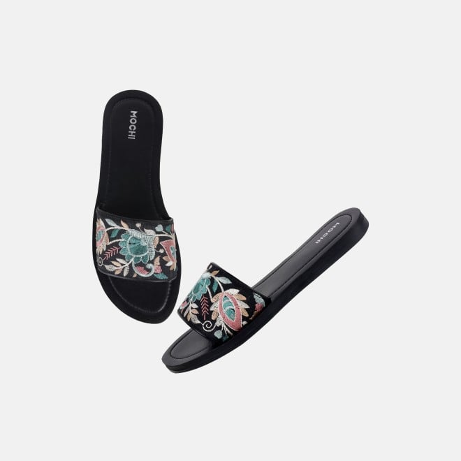 Mochi Women Black Casual Slip Ons (SKU: 41-478-11-36)