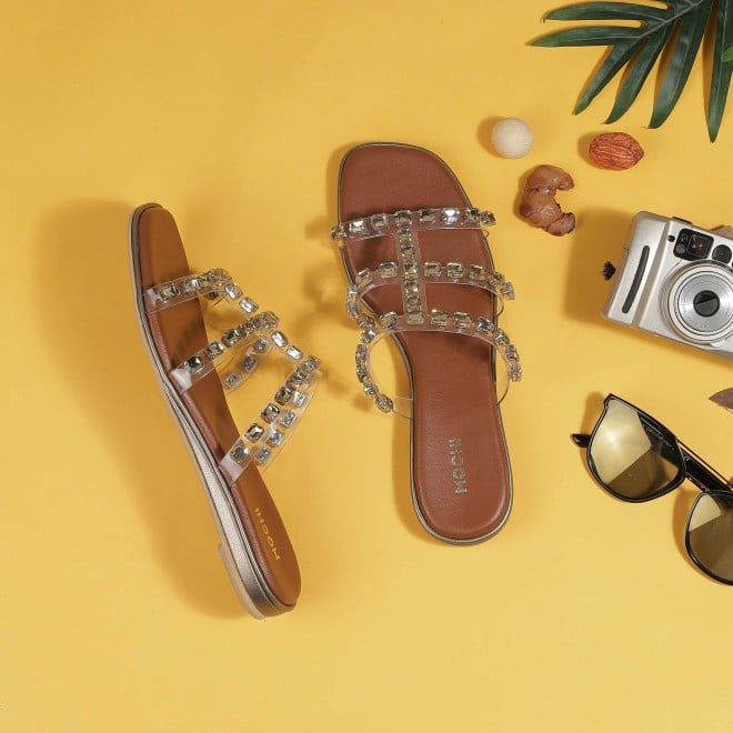 Mochi Women Gun-metal Casual Slip Ons (SKU: 41-481-29-37)