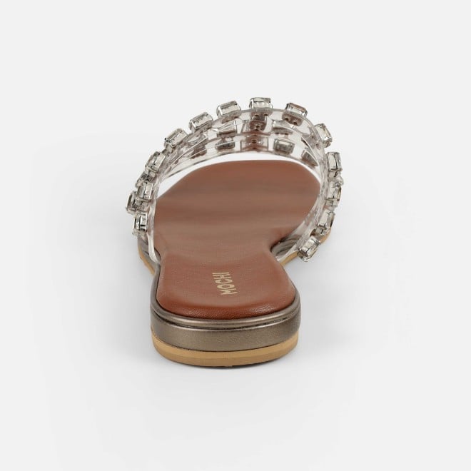 Mochi Women Gun-metal Casual Slip Ons (SKU: 41-481-29-37)