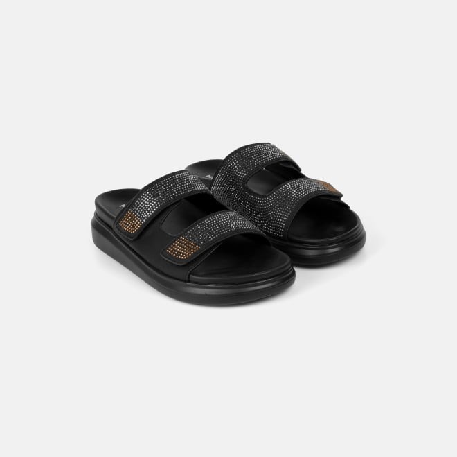 Mochi Women Black Casual Slip Ons (SKU: 41-484-11-36)