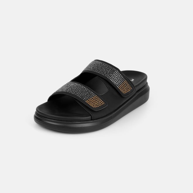 Mochi Women Black Casual Slip Ons (SKU: 41-484-11-36)