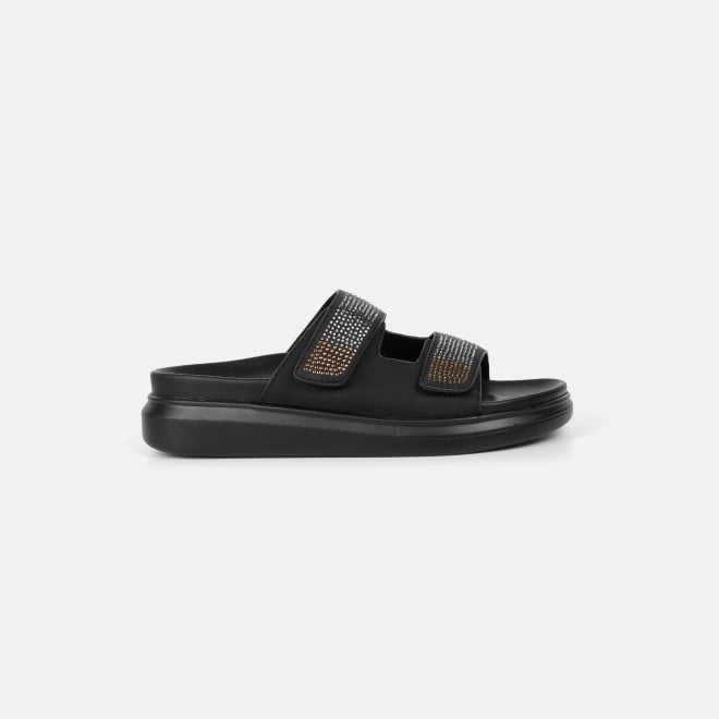 Mochi Women Black Casual Slip Ons (SKU: 41-484-11-36)