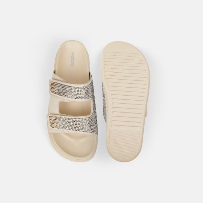 Mochi Women Beige Casual Slip Ons (SKU: 41-484-20-36)