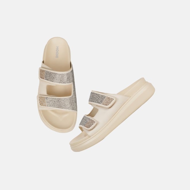 Mochi Women Beige Casual Slip Ons (SKU: 41-484-20-36)