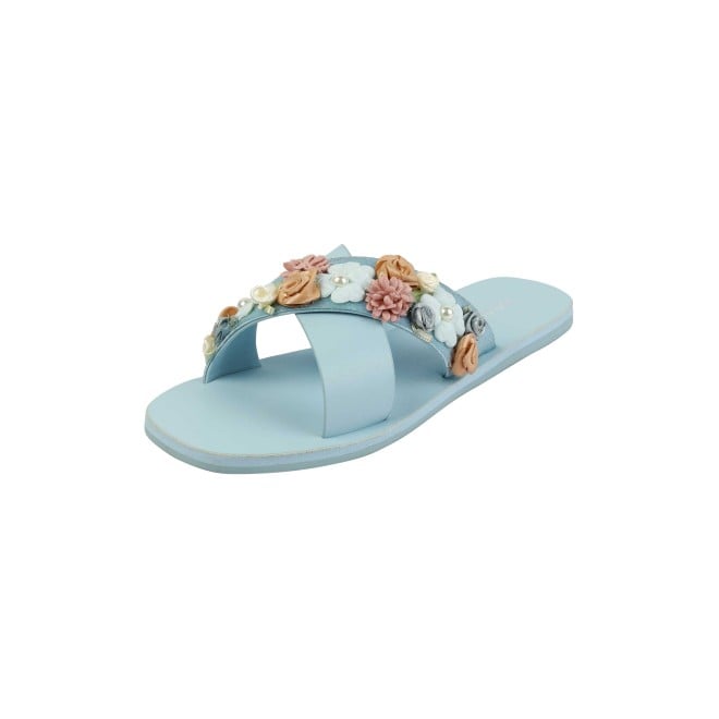 Mochi Women Blue Casual Slip Ons (SKU: 41-486-45-36)