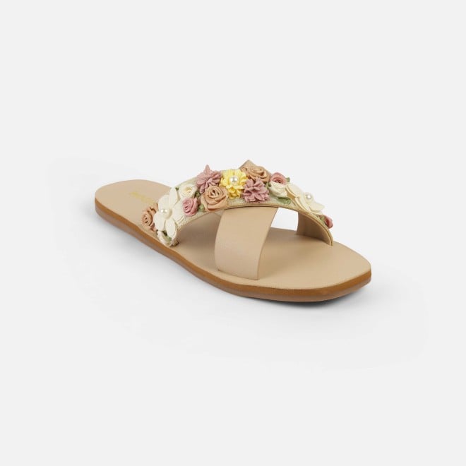 Mochi Women Beige Casual Slip Ons (SKU: 41-486-20-36)