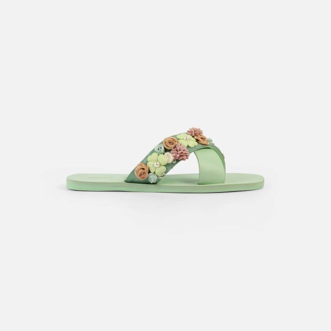 Mochi Women Green Casual Slip Ons (SKU: 41-486-21-36)