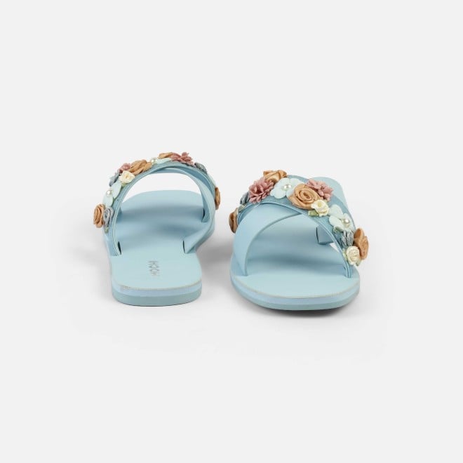 Mochi Women Blue Casual Slip Ons (SKU: 41-486-45-36)