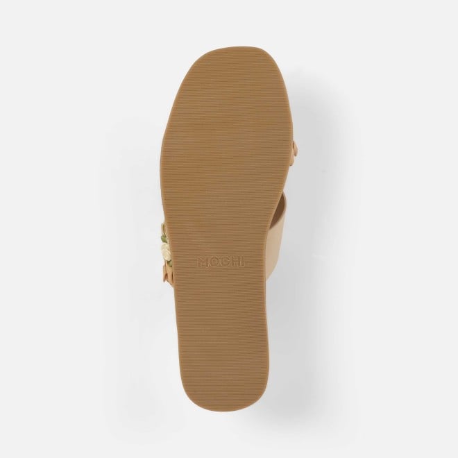 Mochi Women Beige Casual Slip Ons (SKU: 41-486-20-36)