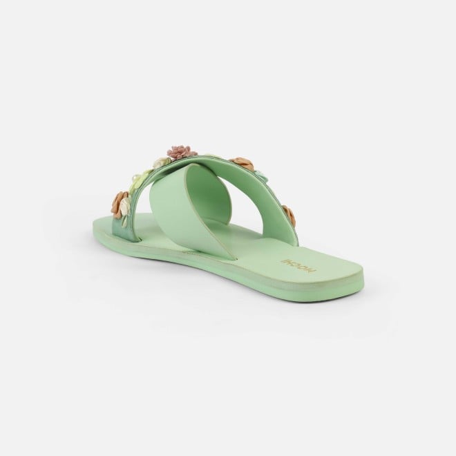 Mochi Women Green Casual Slip Ons (SKU: 41-486-21-36)
