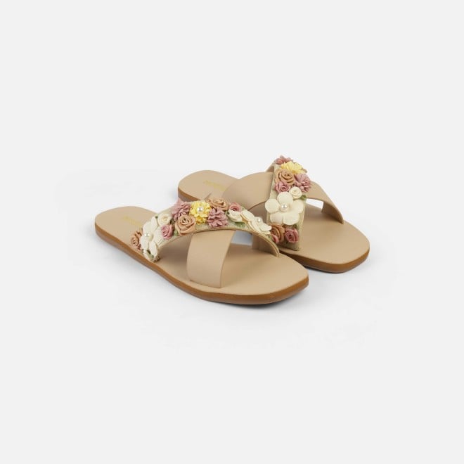 Mochi Women Beige Casual Slip Ons (SKU: 41-486L-20-42)