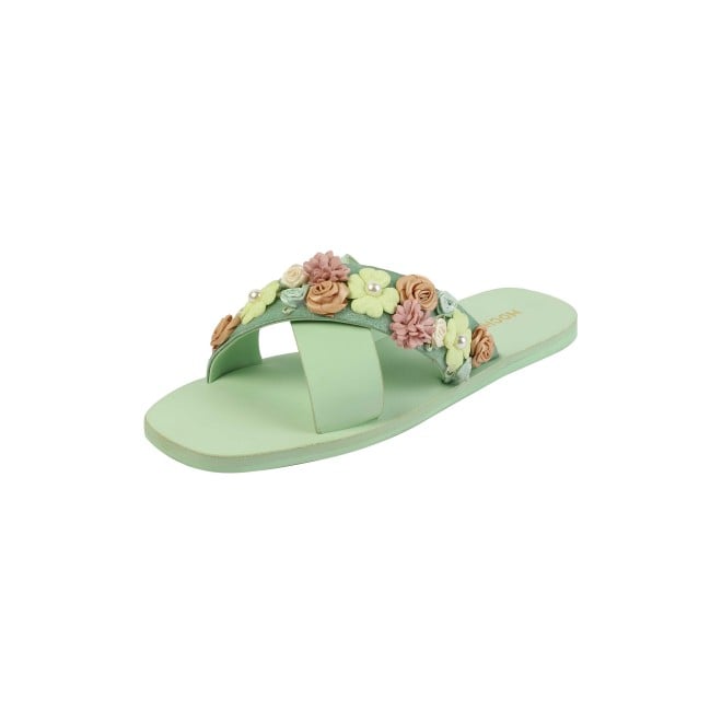 Mochi Women Green Casual Slip Ons (SKU: 41-486L-21-42)