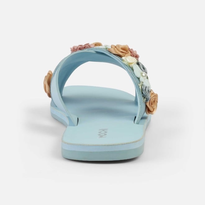 Mochi Women Blue Casual Slip Ons (SKU: 41-486L-45-42)