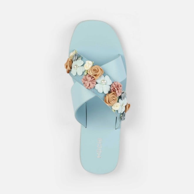 Mochi Women Blue Casual Slip Ons (SKU: 41-486L-45-42)