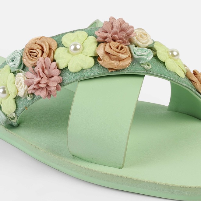 Mochi Women Green Casual Slip Ons (SKU: 41-486L-21-42)