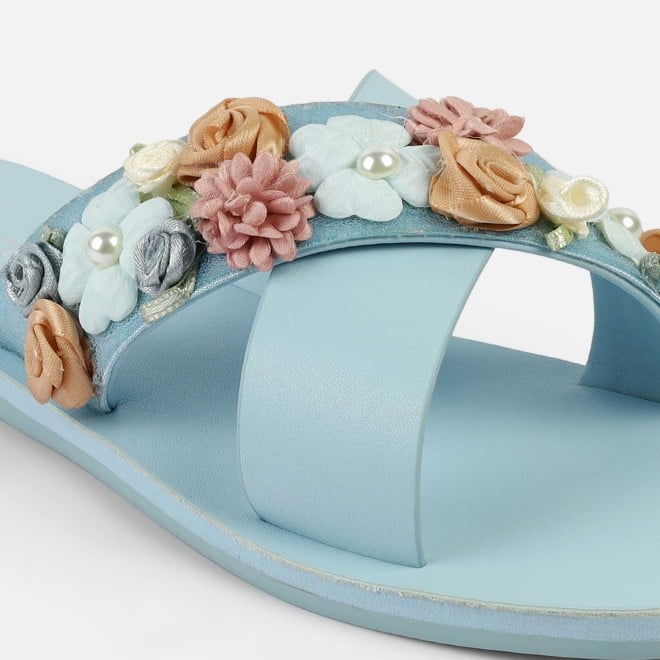 Mochi Women Blue Casual Slip Ons (SKU: 41-486L-45-42)