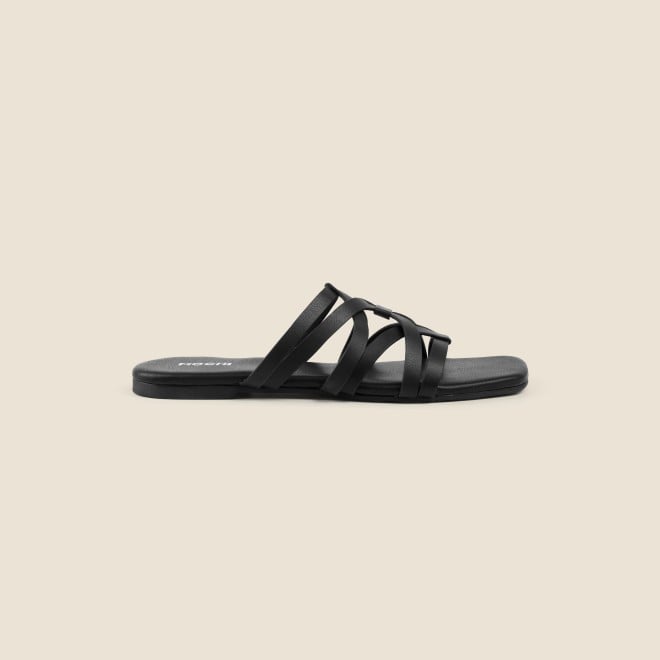 Mochi Women Black Casual Slip Ons (SKU: 41-489-11-36)