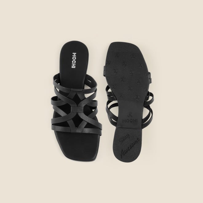 Mochi Women Black Casual Slip Ons (SKU: 41-489-11-36)