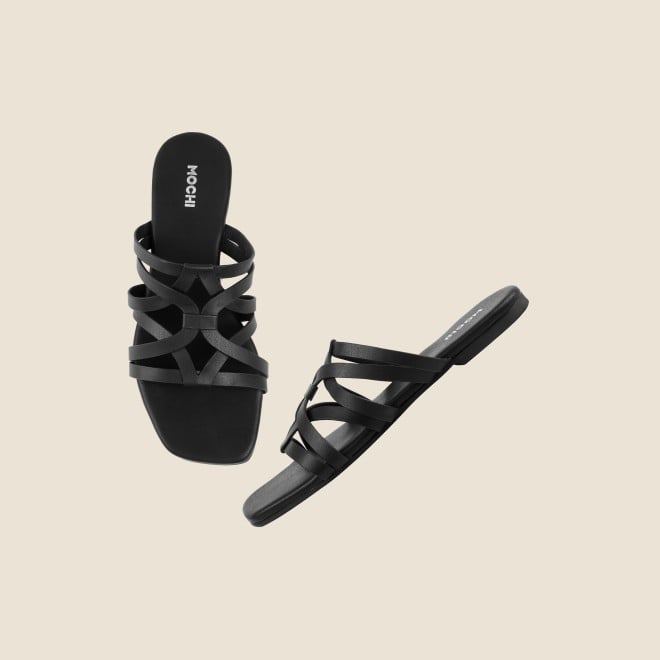 Mochi Women Black Casual Slip Ons (SKU: 41-489-11-36)