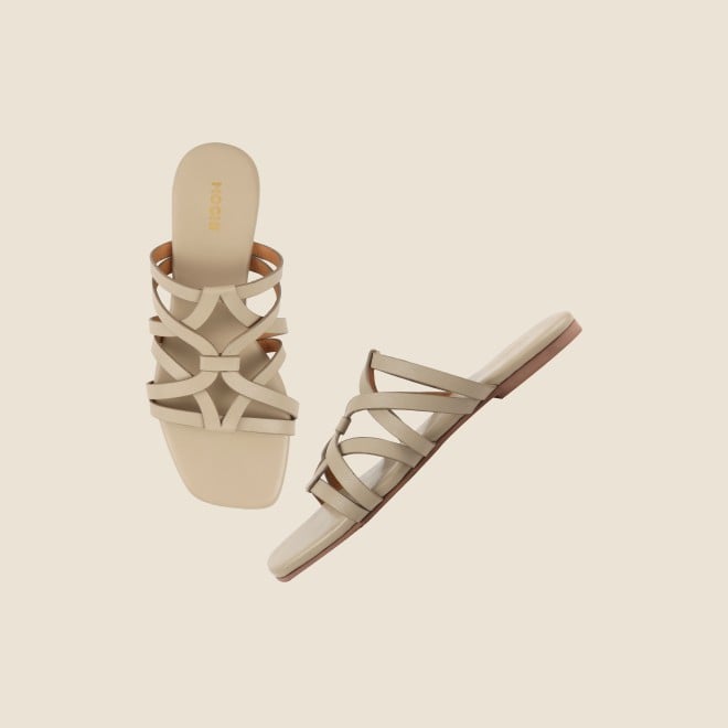 Mochi Women Beige Casual Slip Ons (SKU: 41-489-20-36)