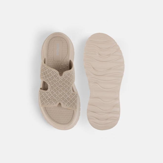 Mochi Women Beige Casual Slip Ons (SKU: 41-490-20-36)