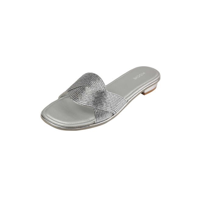 Mochi Women Silver Casual Slip Ons (SKU: 41-493-27-36)
