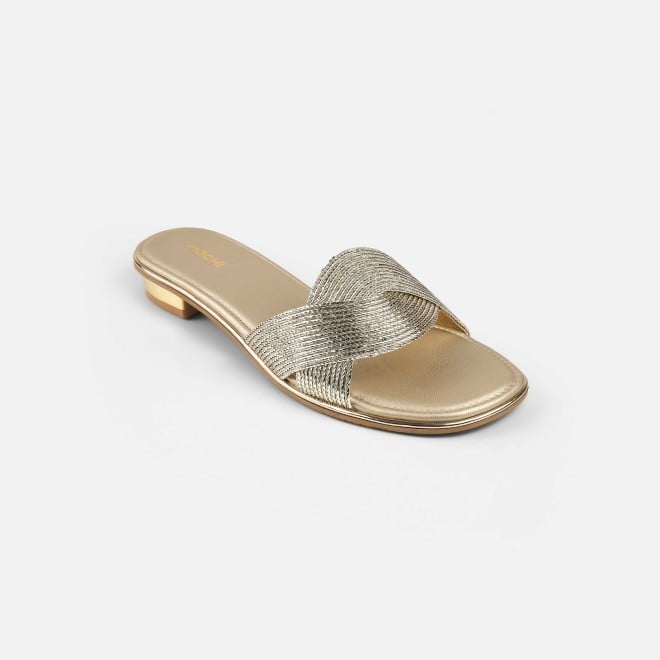 Mochi Women Gold Casual Slip Ons (SKU: 41-493-15-36)
