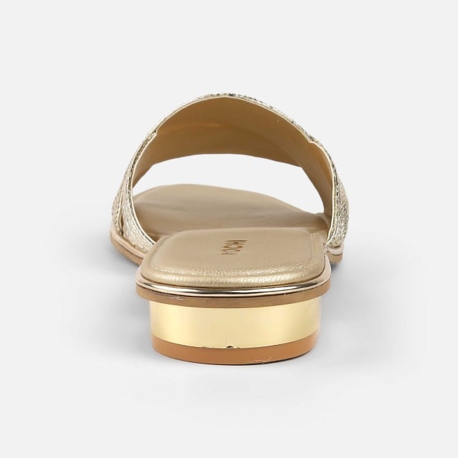 Mochi Women Gold Casual Slip Ons (SKU: 41-493-15-36)