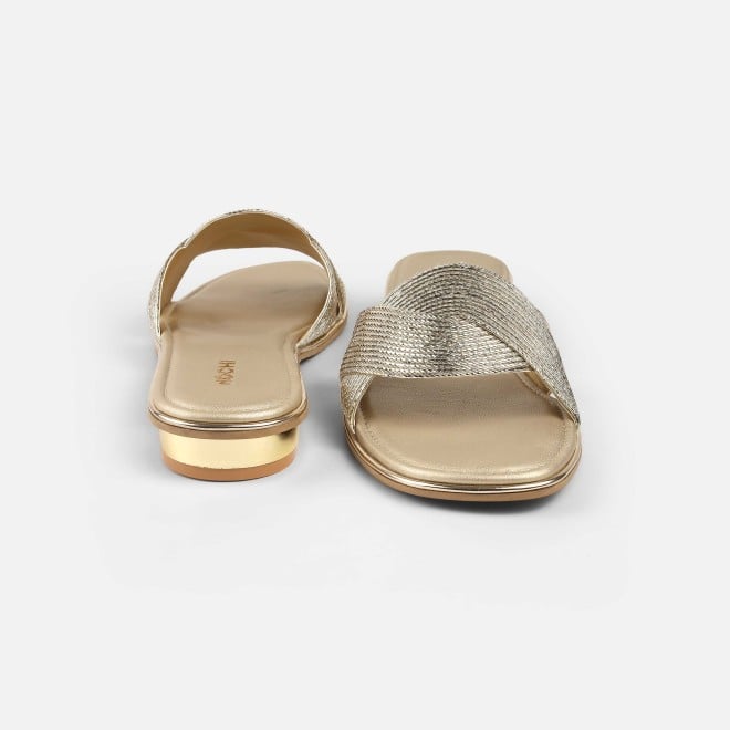 Mochi Women Gold Casual Slip Ons (SKU: 41-493-15-36)