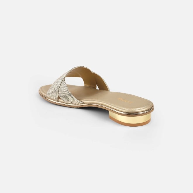 Mochi Women Gold Casual Slip Ons (SKU: 41-493-15-36)