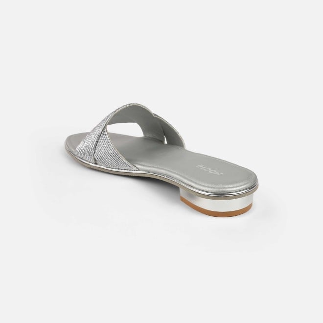 Mochi Women Silver Casual Slip Ons (SKU: 41-493-27-36)